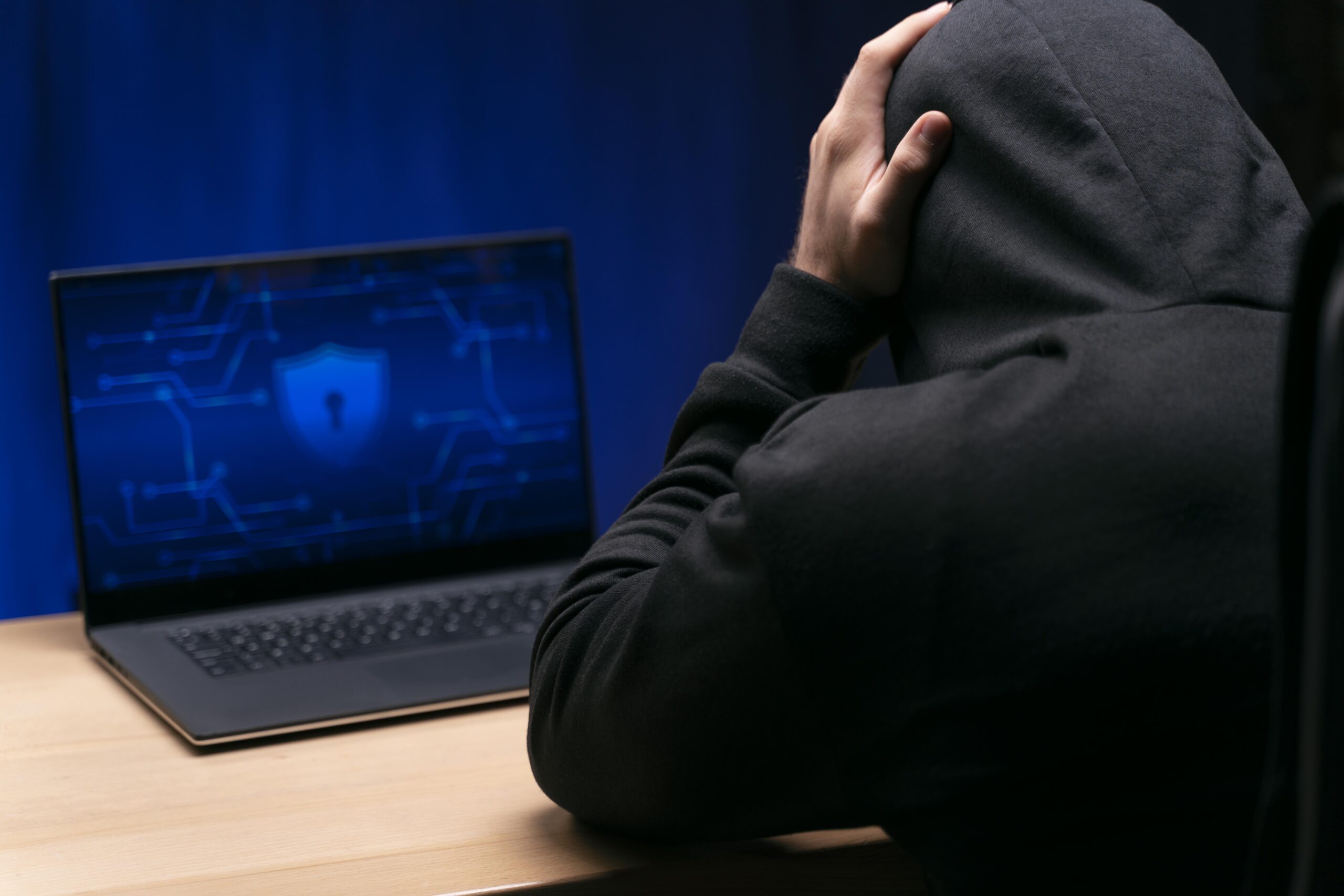 close-up-programmer-desk-with-laptop